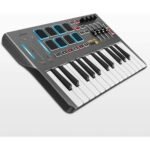 Donner MIDI Keyboard Controller, DMK25 Portable MIDI with 25 Responsive Keys, 8 Great Tactile Backlit Drum Pads, 4 Assignable Knobs for Beginners & Music Composition Lover, Great Gift for Son, Black