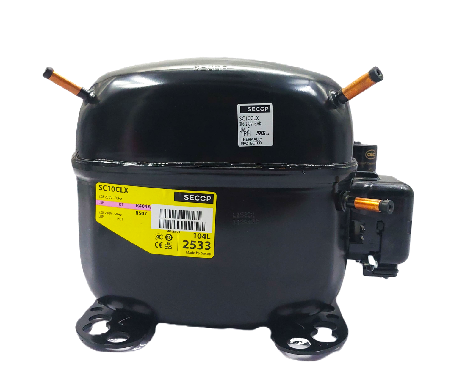 AFTC-039 SC10CLX 220-240V 5060Hz 13HP R404 SECOP 10CLX REF.COMPRESSOR - Image 1