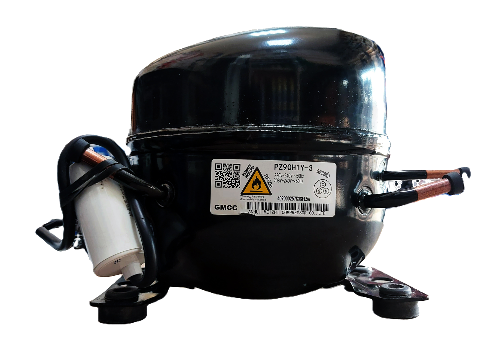AFTC-RCP-034,GMCC, PZ90H1Y-3SVL,R600 GMCC PZ90H1Y-3 REF. COMPRESSOR - Image 1