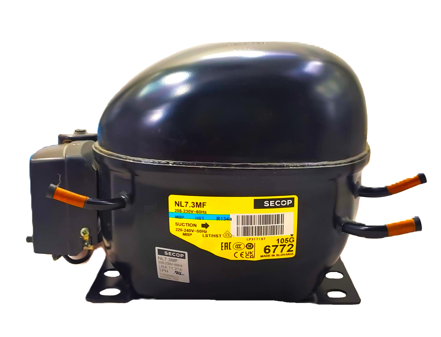AFTC-RCP-038 SECOP COMPRESSORE NL 7.3 MF SEECOP FR8.5G, R103G, R134A SECOP NL7.3MF /FR8.5G REF.COMPRESSOR - Image 1