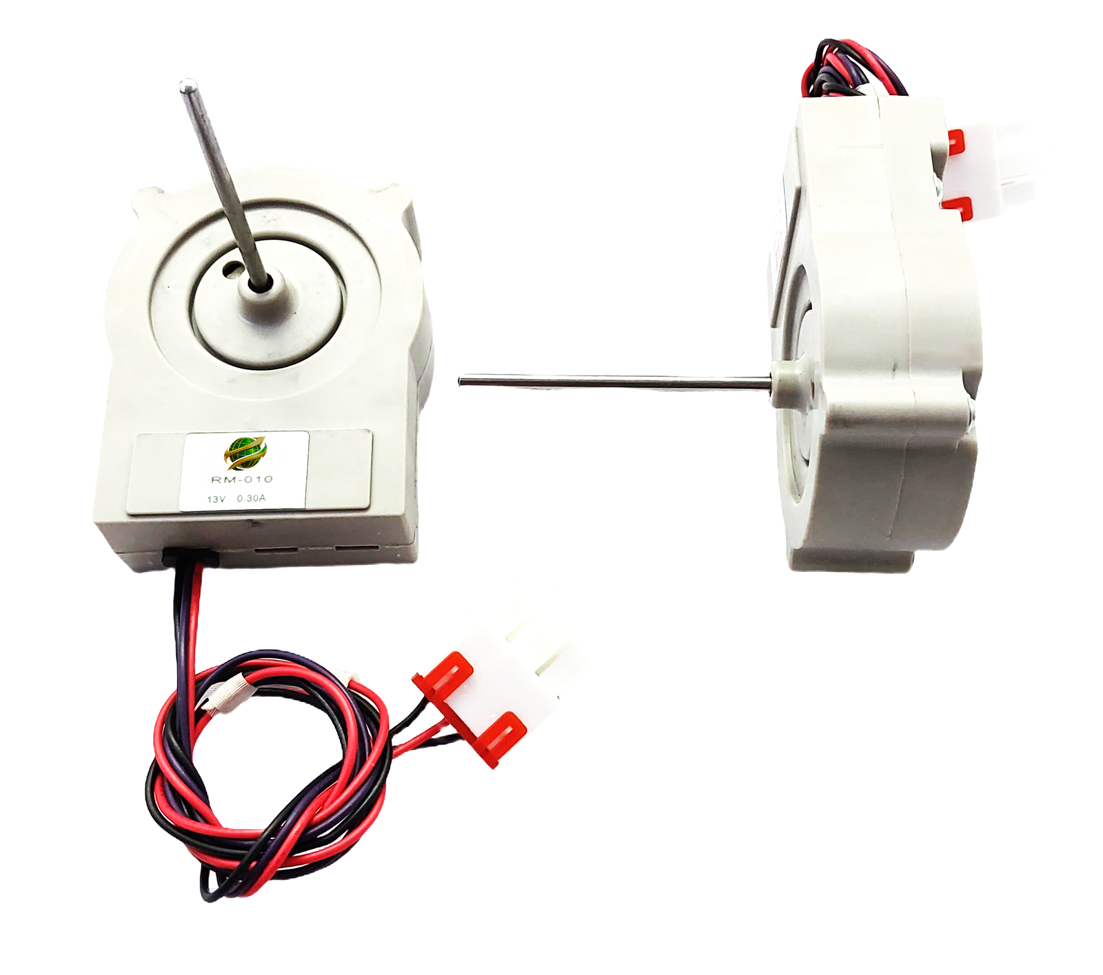 AFTC-RM-010 REF.DC MOTOR LONG SHAFT, LIGHT GREY COLOR,13W 4PIN/3WIRE. 13W.13V DC. Refrigerator DC Motor (Long Shaft). RM-010 - Image 1