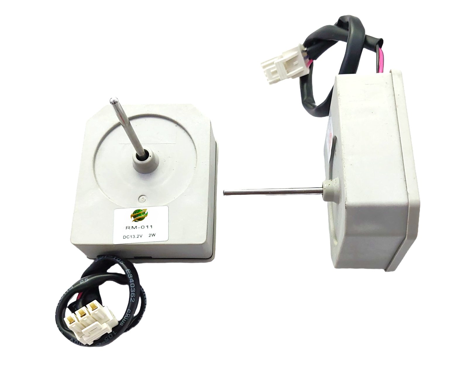 AFTC-RM-011 REF.MOTOR 2W DC13.2V WITH CLIP 2W. 3PIN. 13.2V DC. Long Shaft Refrigerator Evaporator Fan Motor. RM-011 - Image 1