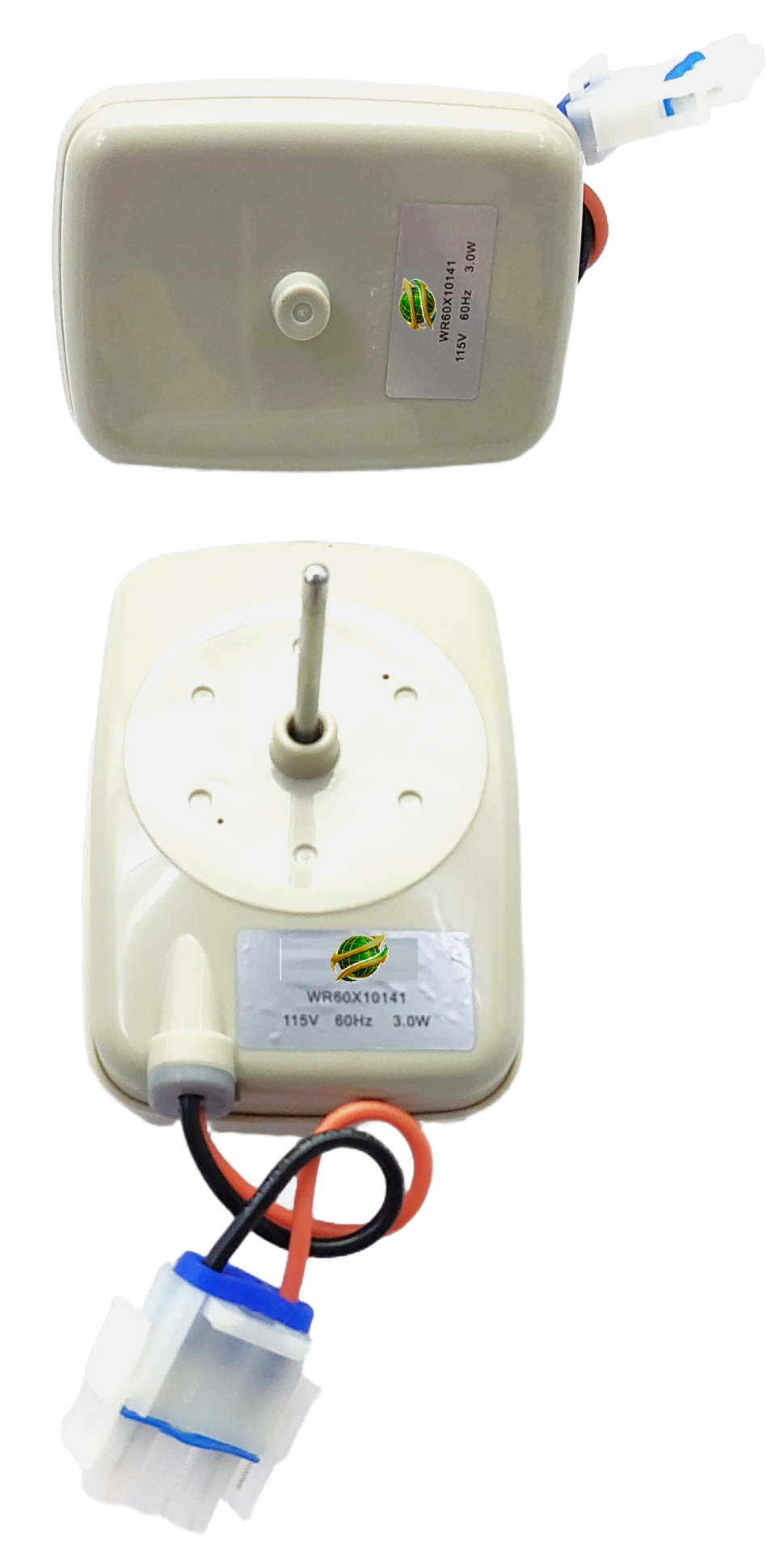 AFTC-RM-015 WR60X10141 115V 60HZ 3.0W 2PIN. WR60X10141. 3W. 115V AC. REF. Evaporator Fan Motor. RM-015. - Image 1