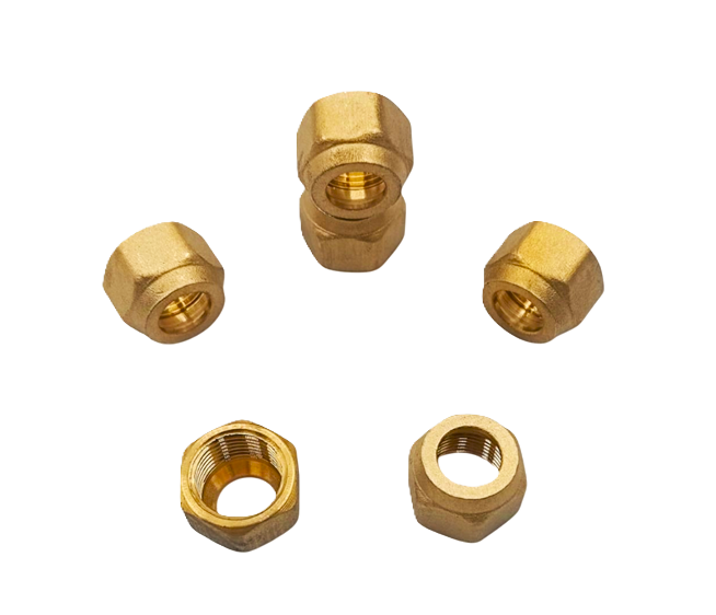AFTC-NUT-008 FLARE NUT 1+2 1/2" Brass Flare Nut : NUT-008 - Image 1