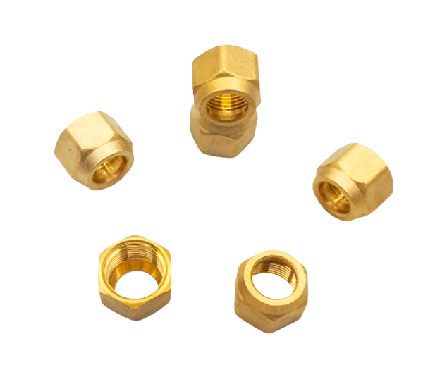 AFTC-NUT-009 FLARE NUT 5+8 5/8" Brass Flare Nut : NUT-009 - Image 1