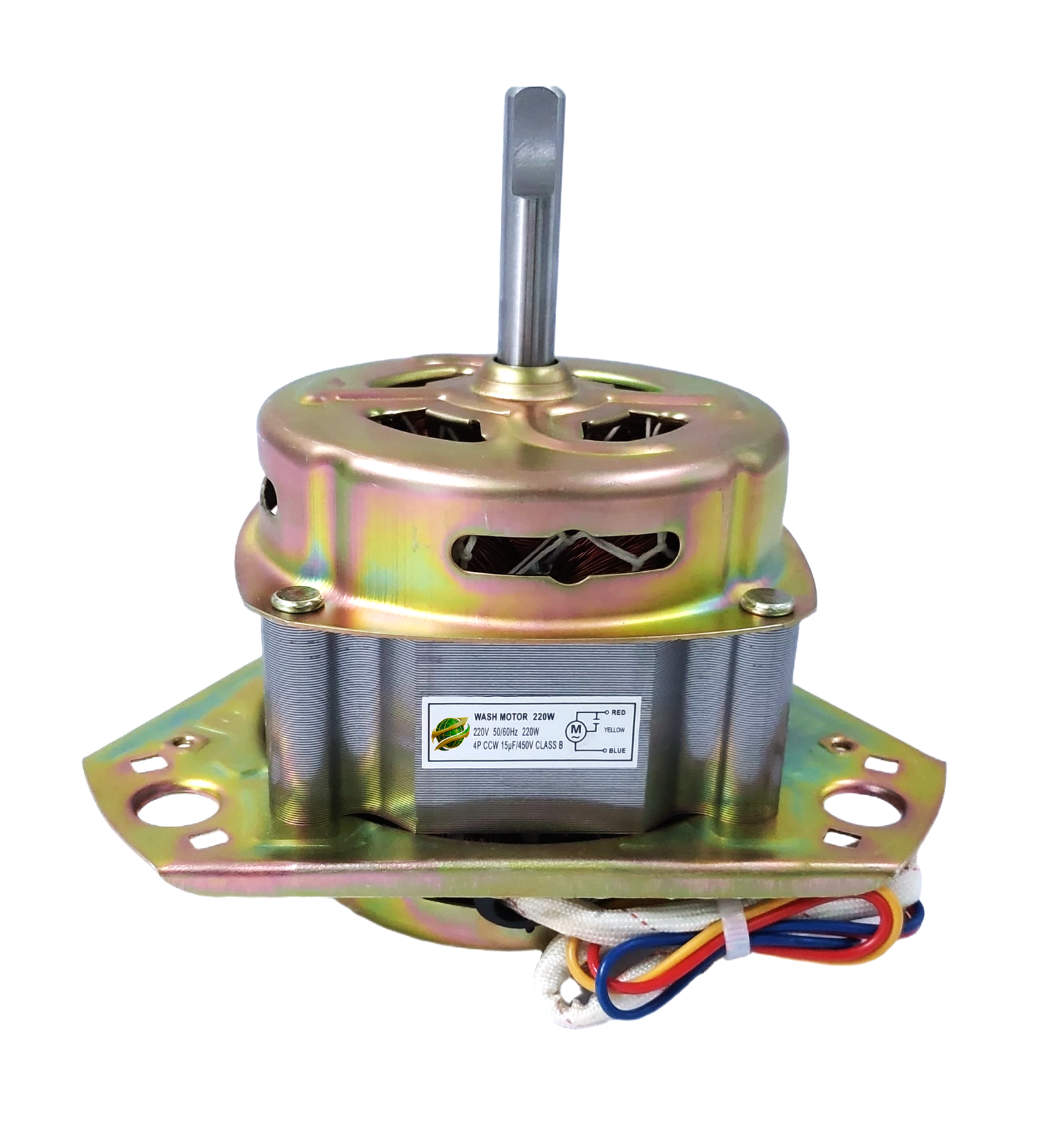 AFTC-WWM-015 WASHING MOTOR GOLDEN COLOUR 220W 12MM 220W. 12MM. Washing Machine Wash Motor Golden: WWM-015 - Image 1