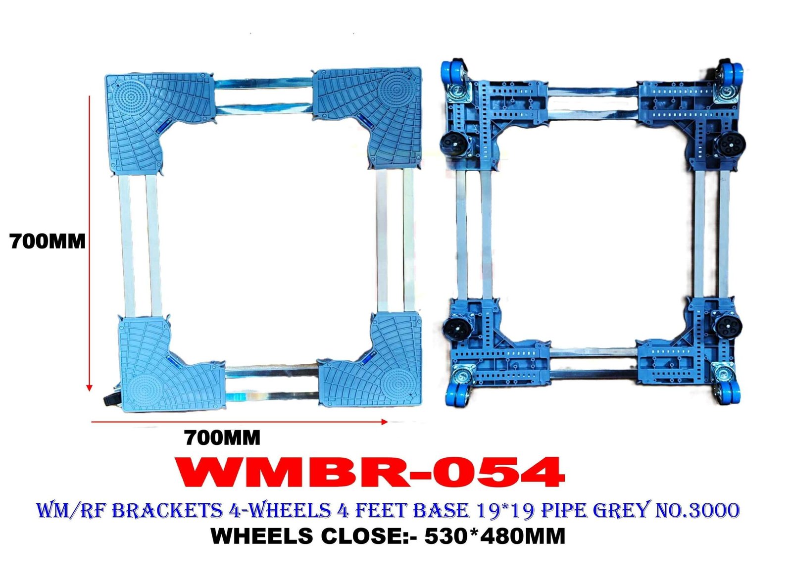 WMBR-54 w/m and ref. brackets 4 wheels 4 feet base : wmrb-54 - Image 1