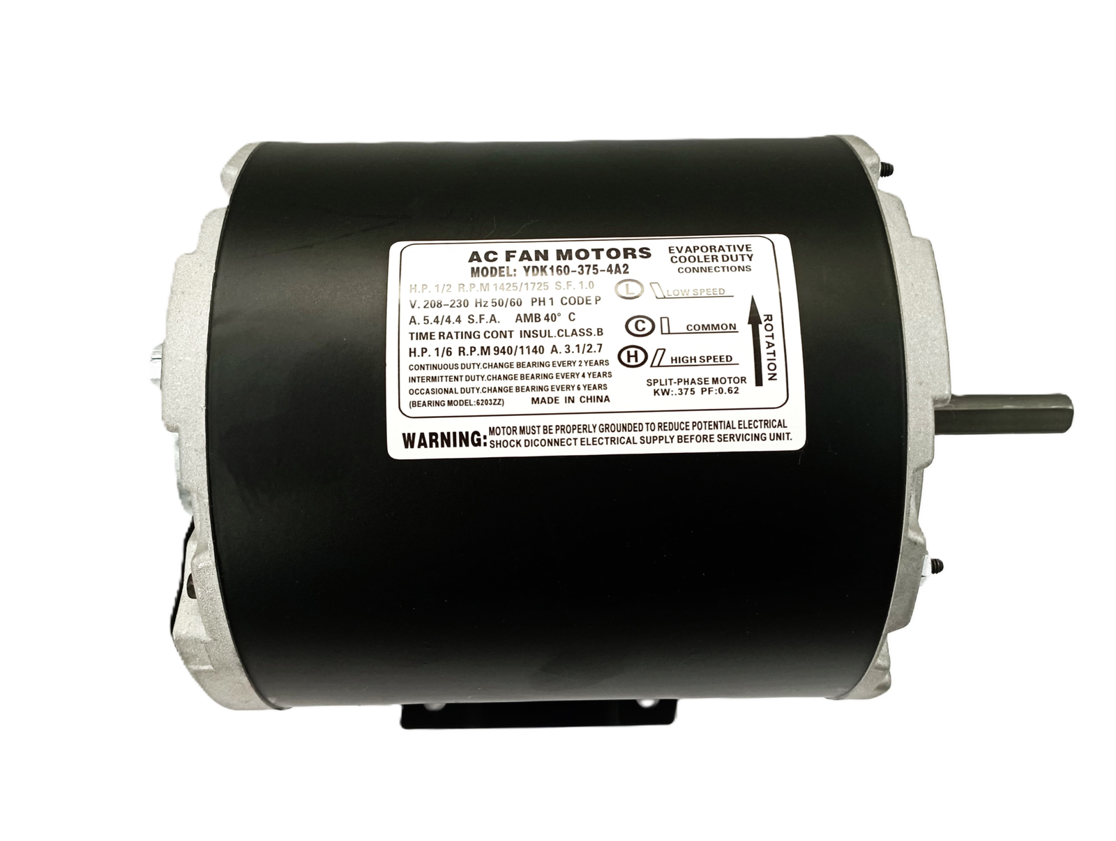 YDK-160-375 1/2 HP YDK160-375-4A2 AC Cooler Fan Motor - Image 1